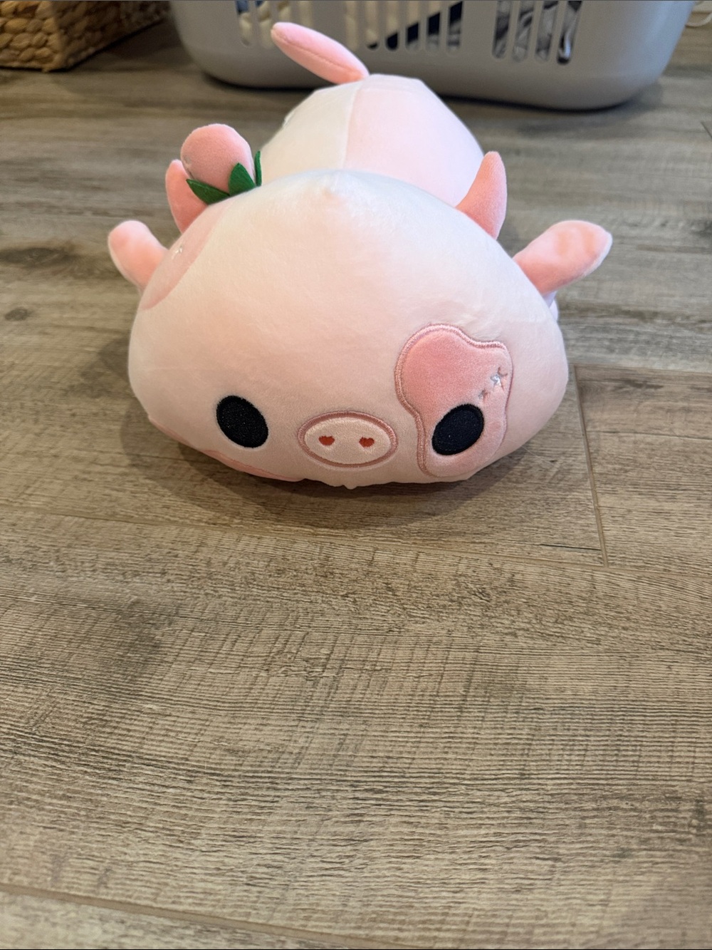 Plush Pink Piglet Cuddle Toy with Heart Patch